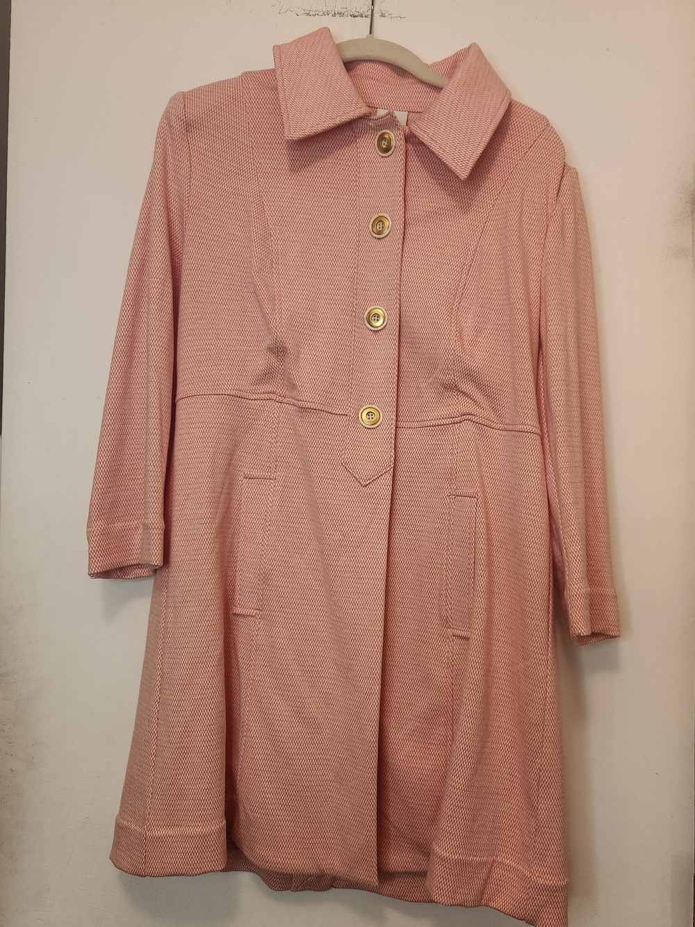 CAbi Pink Textured Trench Coat